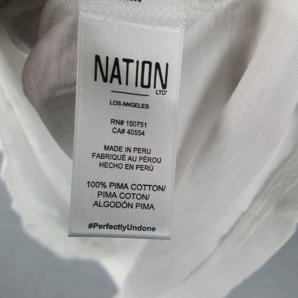 Nation LTD Women's White Square Neck Short Sleeve Cotton Top Size S - Picture 3 of 4